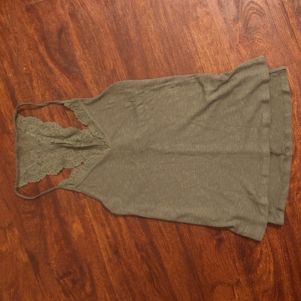 Strappy lace tank top